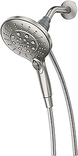 Moen Engage Spot Resist Brushed Nickel Magnetix Six-Function 5.5-Inch Handheld Showerhead with Magnetic Docking System, Detachable Shower Head, 26112SRN
