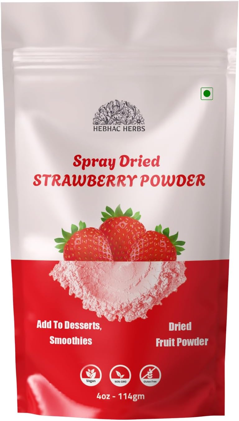 Strawberry Powder 114 g | Freeze-Dried Strawberry Powder – No Sugar or Additives, Perfect for Baking, Smoothies, Drinks, and Camping | Gluten-Free & Vegan