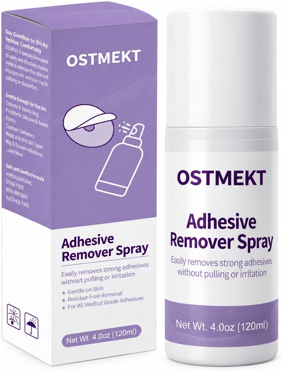 Medical Adhesive Remover Spray – No Sting Alcohol Free Ostomy Adhesive Remove,Gentle Adhesive Remover for Skin,Stoma,Mastectomy,Adhesive Tape