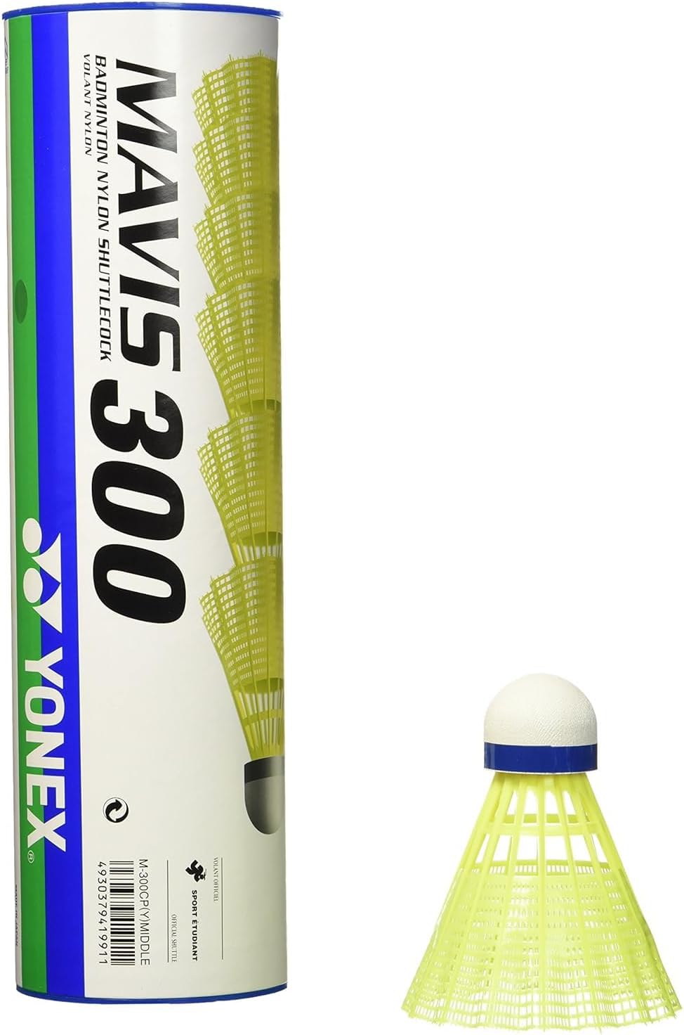 YONEX Mavis 300 Yellow Shuttlecocks - 78 - Medium (6 pieces)