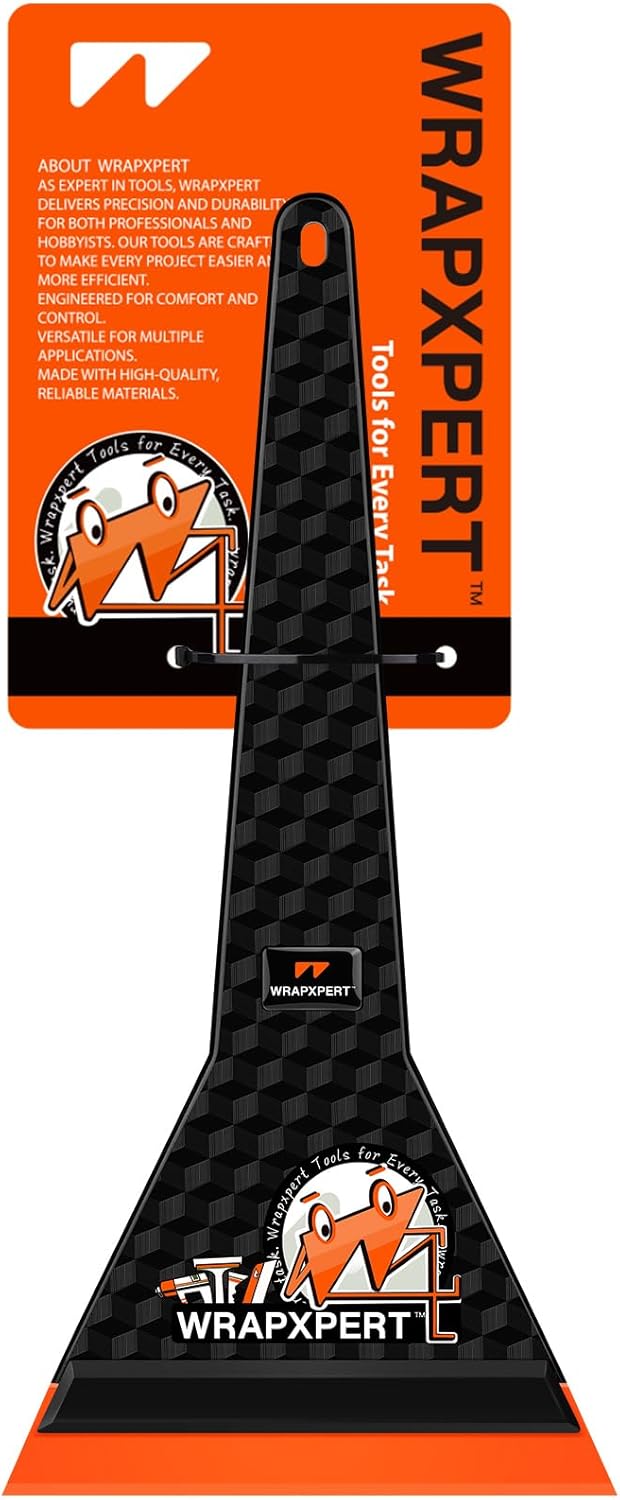 WRAPXPERT Window Tint Squeegee Car Front Window Tint Tools 11.8-inch Long Handle Rubber Scraper for Windshield/Rear Glass Deep Corner Reach Vehicle Tinting Kit