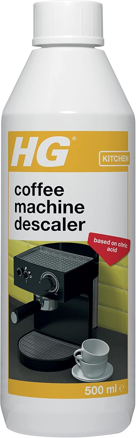 HG 323050106 Coffee Machine Descaler, Tough Scale Remover for Espresso, Easy Maintenance to Prevent Blockages, Biodegradable & Odourless Citric Acid Formula, White, 500 ml, Pack of 1