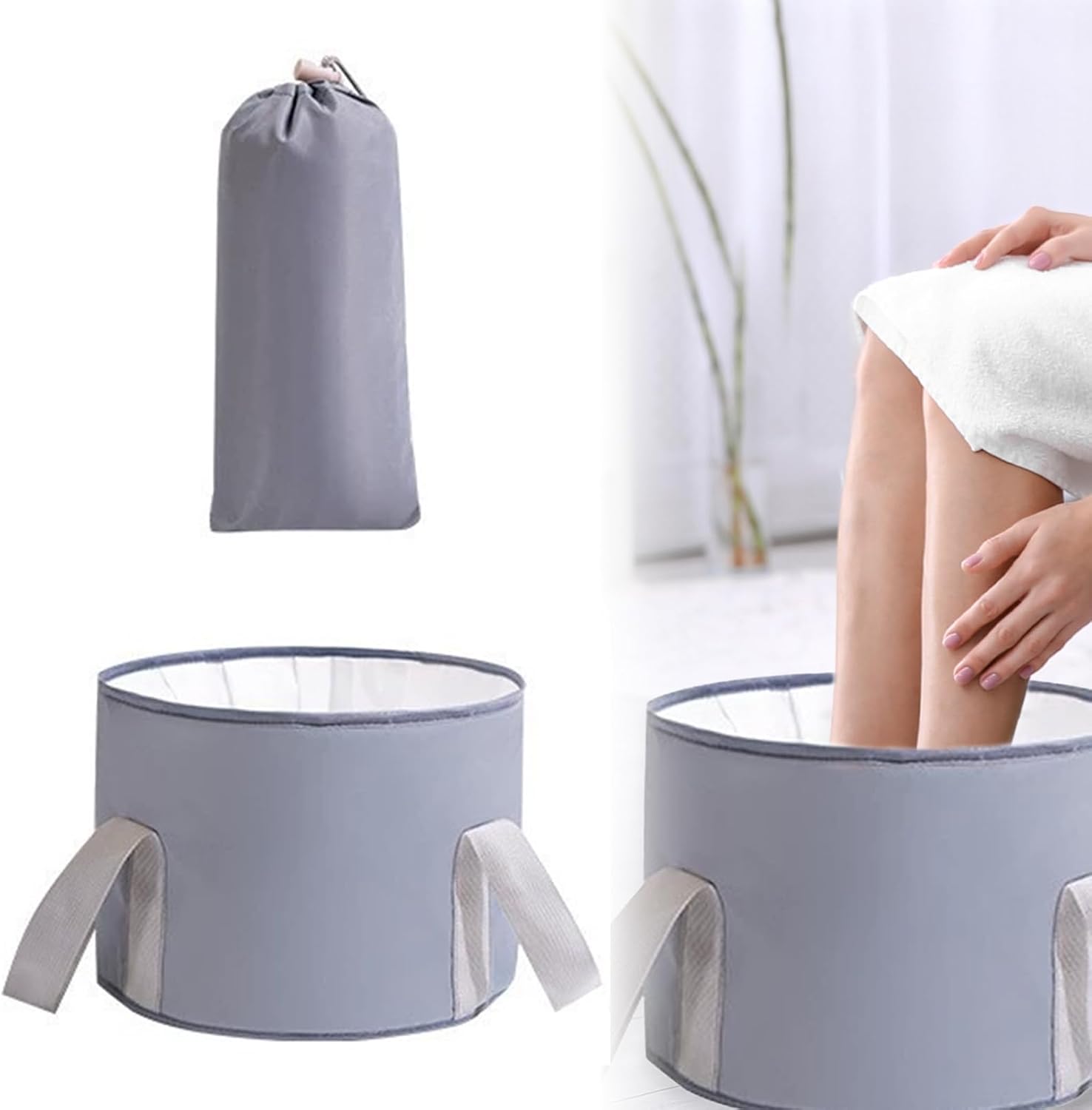 Foot Bath Bowl β Portable Collapsible Foot Spa Tub for Soaking Feet, Durable Foot Bath Pedicure Basin, Lightweight Foldable Pedicure Bowl for Home Relaxation, Travel & Outdoor Camping