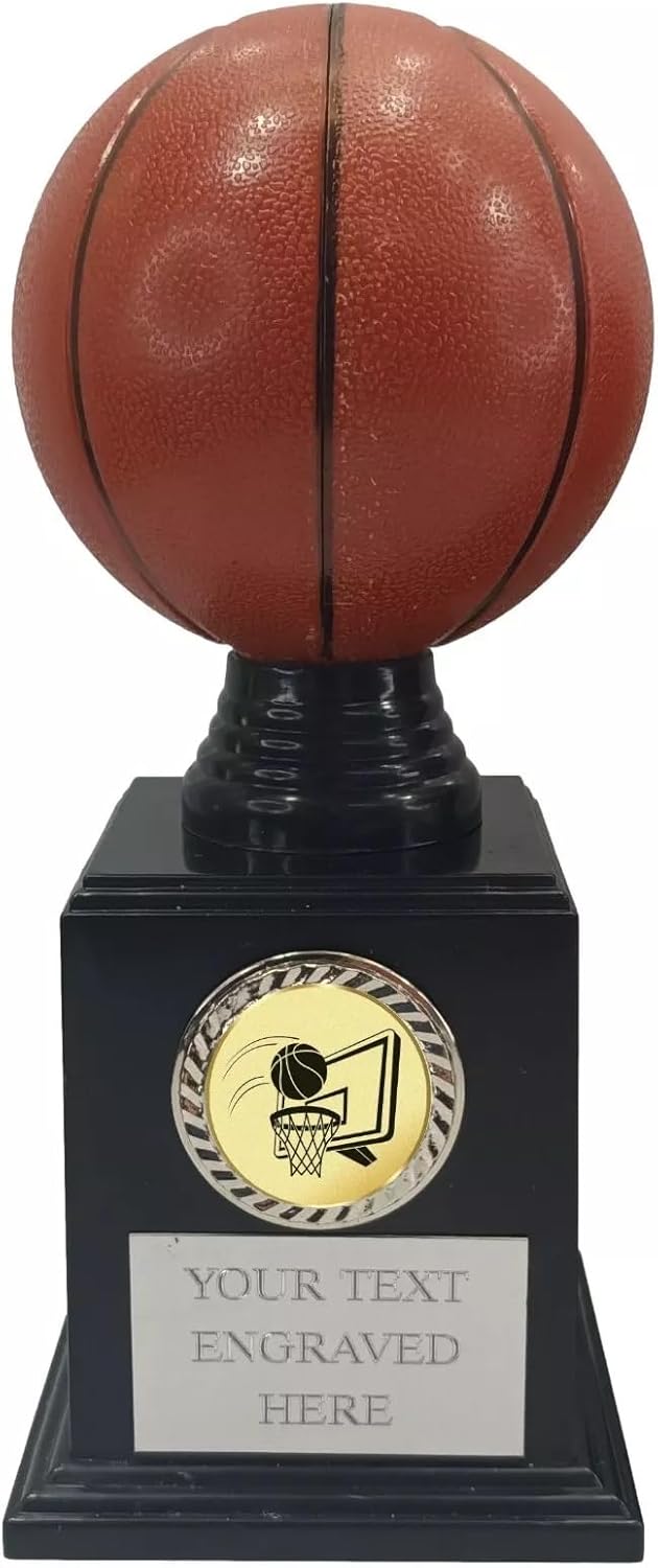 County Engraving Personalised Orange Basketball Trophy Award In 4 Sizes Any Text Engraved