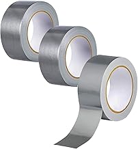 Amanbo 3-Pack Duct Tape Heavy Duty Waterproof Silver Duct Tape, 66 Yards x 1.88 Inch Total Strong Adhesive Duct Tape No Residue Bulk for Home Use, DIY, Projects, Outdoor Repairs Tear by Hand