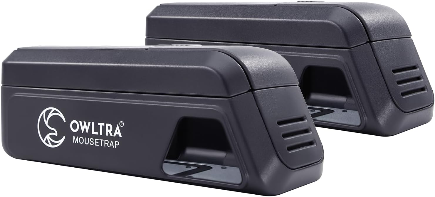 OW-2 Indoor Electric Mouse Trap 2 PCS, Instant Kill Rodent Zapper with Pet Safe Trigger, Black