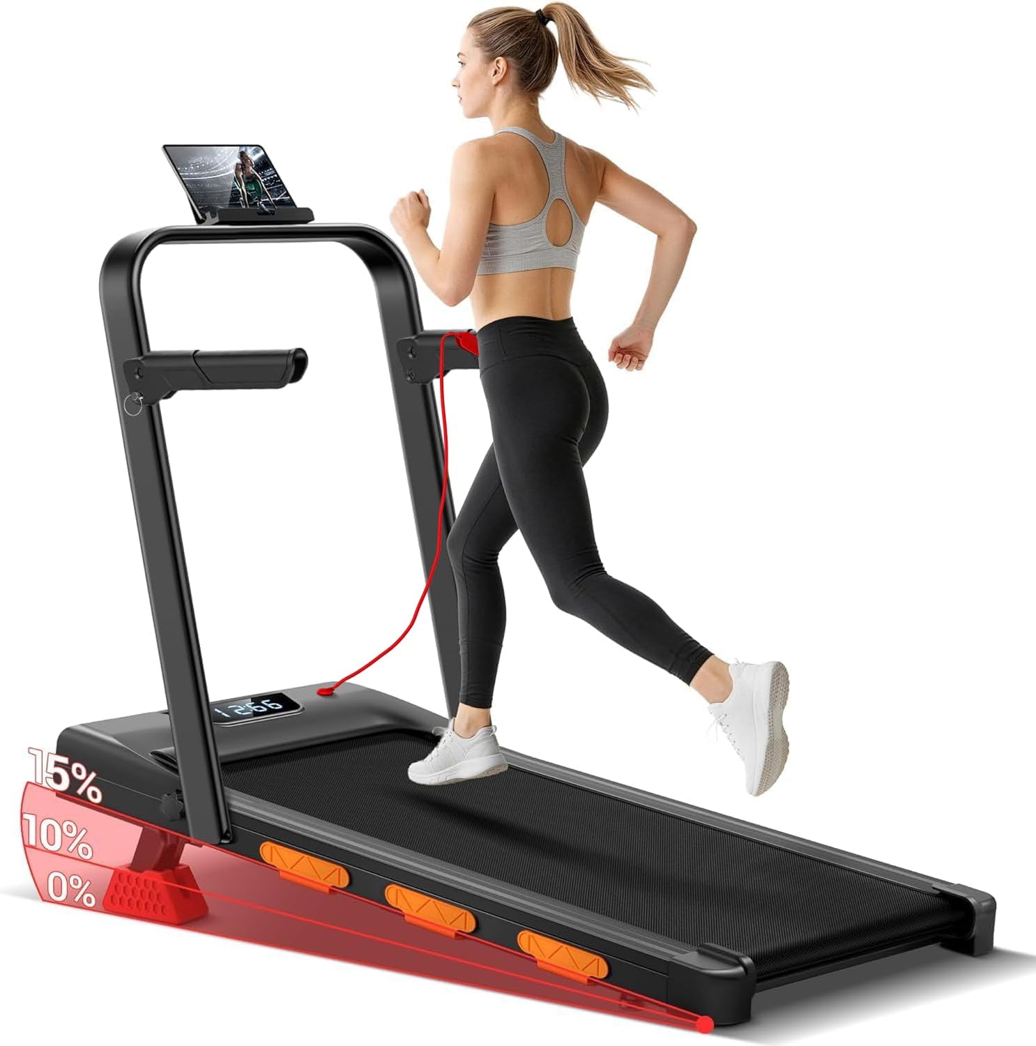 15% Incline Walking Pad with 3.0HP Under Desk Treadmill,159KG, 95x40cm Belt