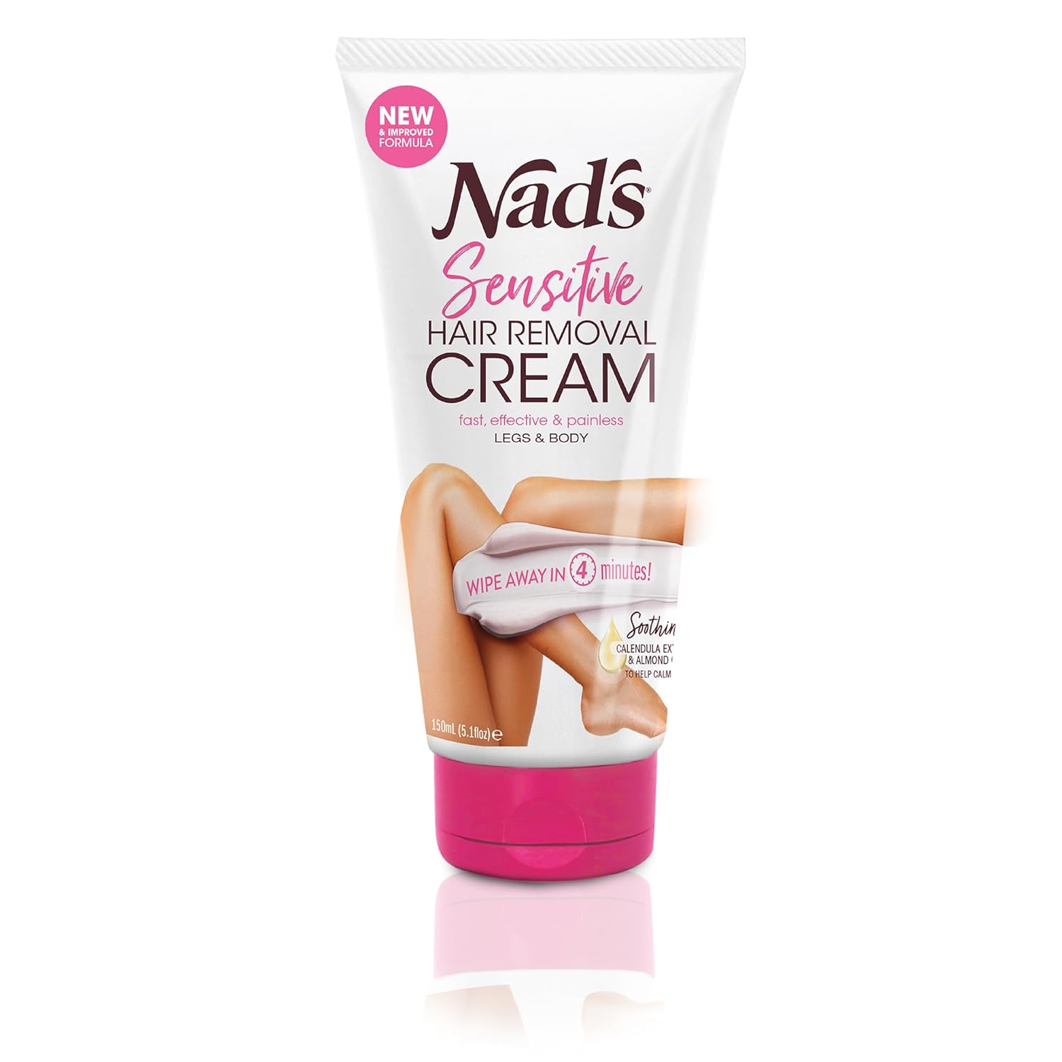 Nad's Hair Removal Cream for Women - Sensitive Depilatory Cream for Body & Legs, 5.1 Oz