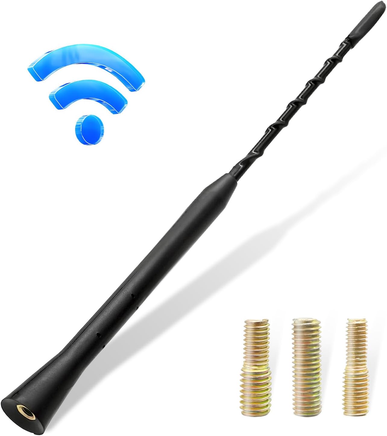 Qiuyan 23cm Universal Car Antenna Replacement, Radio Signal Booster, AM/FM/DAB Roof Car Radio Aerial Mast Comes with Screws M4 M5 M6