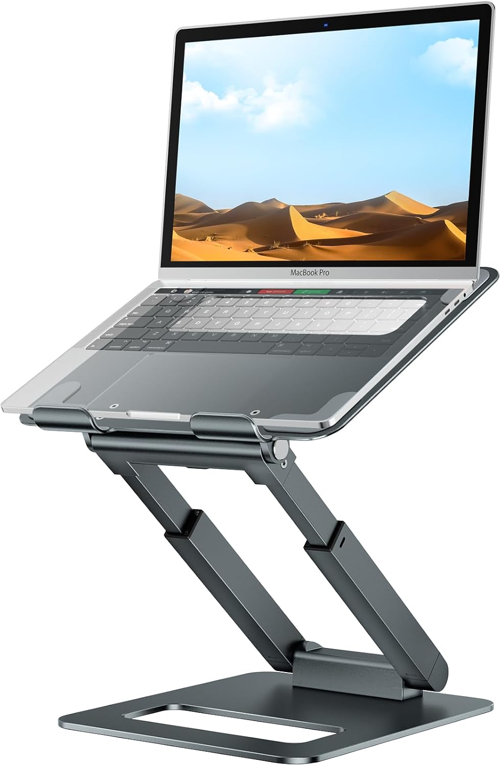 tounee Laptop Stand for Desk Adjustable Height, Telescopic 360 Rotating Pull Out Design Ergonomic Laptop Riser Fits All MacBook, Laptops -Gray