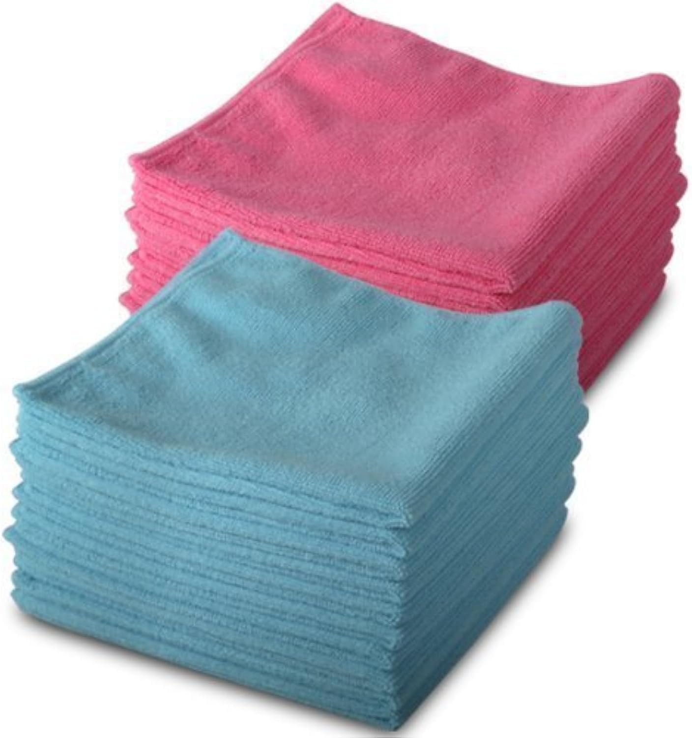 20 Pack of Genuine Exel 10 Pink & 10 Blue Microfibre Magic Cleaning Cloths. Chemical Free Cleaning. Anti Bacterial Microfiber Cloths for Amazing Smear Free Wiping.