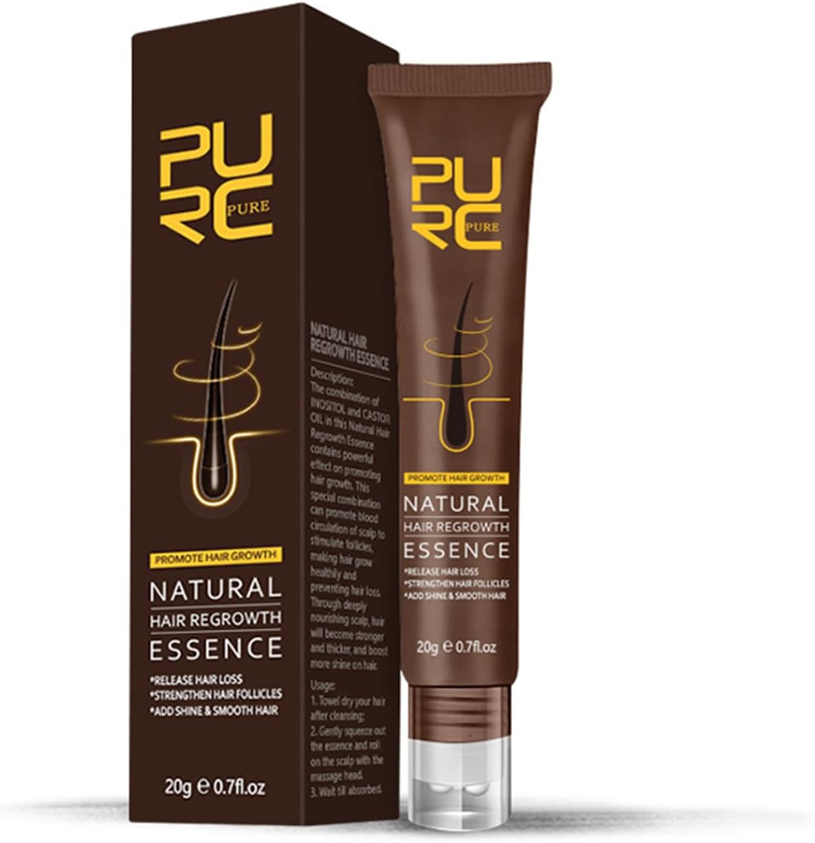 Hair Growth Serum, Anti Hair Loss Essence, Hair Regrowth Serum for Alopecia Hair Loss Treatment, Bald, Thin Hair,Self-Scalp Massager Repairs Follicles Stronger Hair For Men & Women Scalp Health