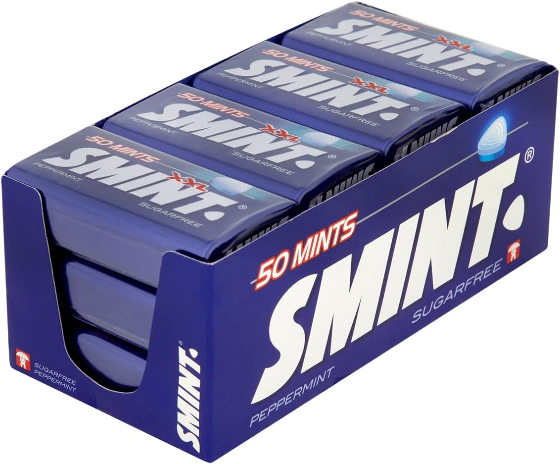 Smint Sugar Free Mints, Peppermint Flavour, Suitable for Vegetarians - 50 XXL Tin