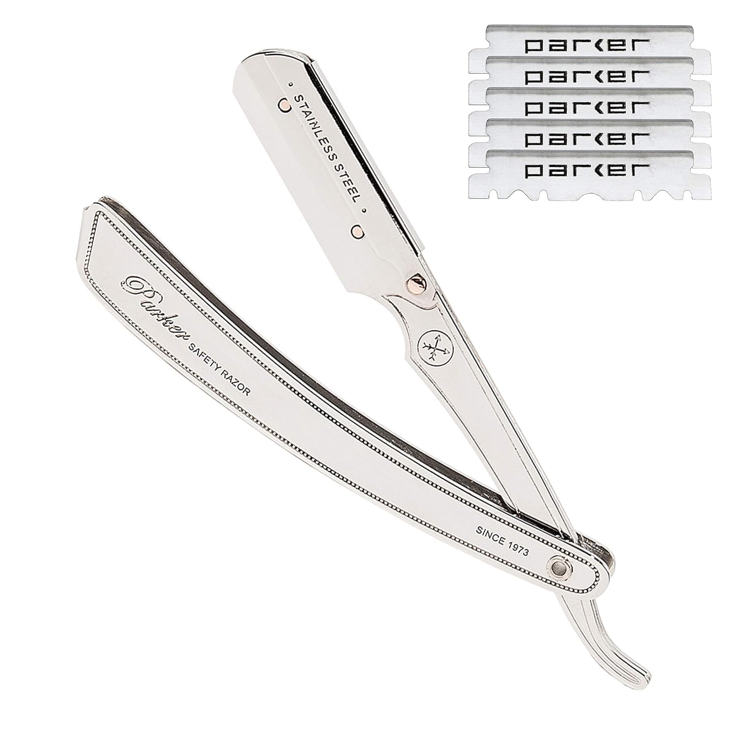Parker SRX Straight Razor, All Stainless Steel Barber Razor, Heavy Duty