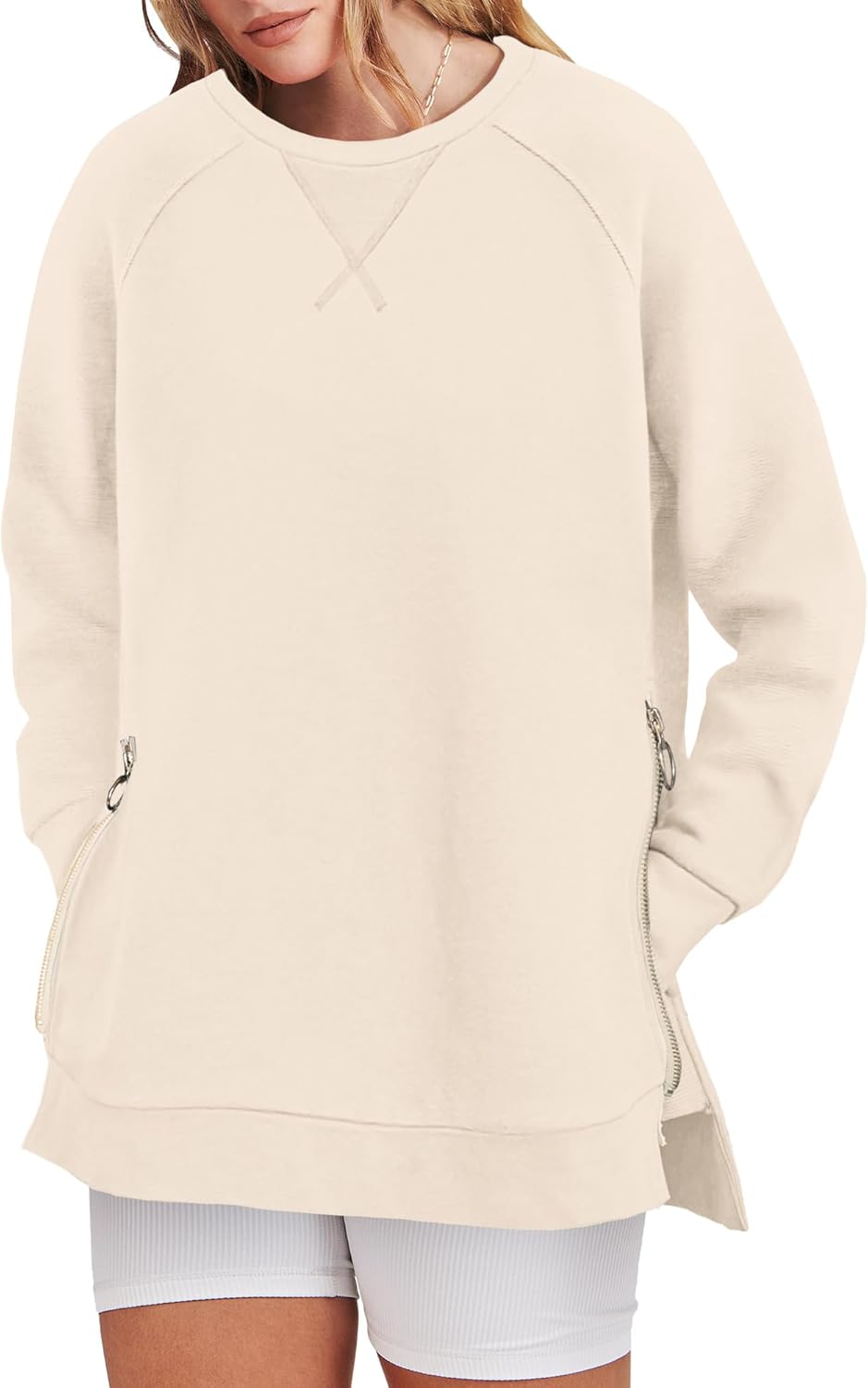 Lylinan Womens Pullover Sweatshirts Casual Crew Neck Tie Dye Color Block Loose Long Sleeve Tops