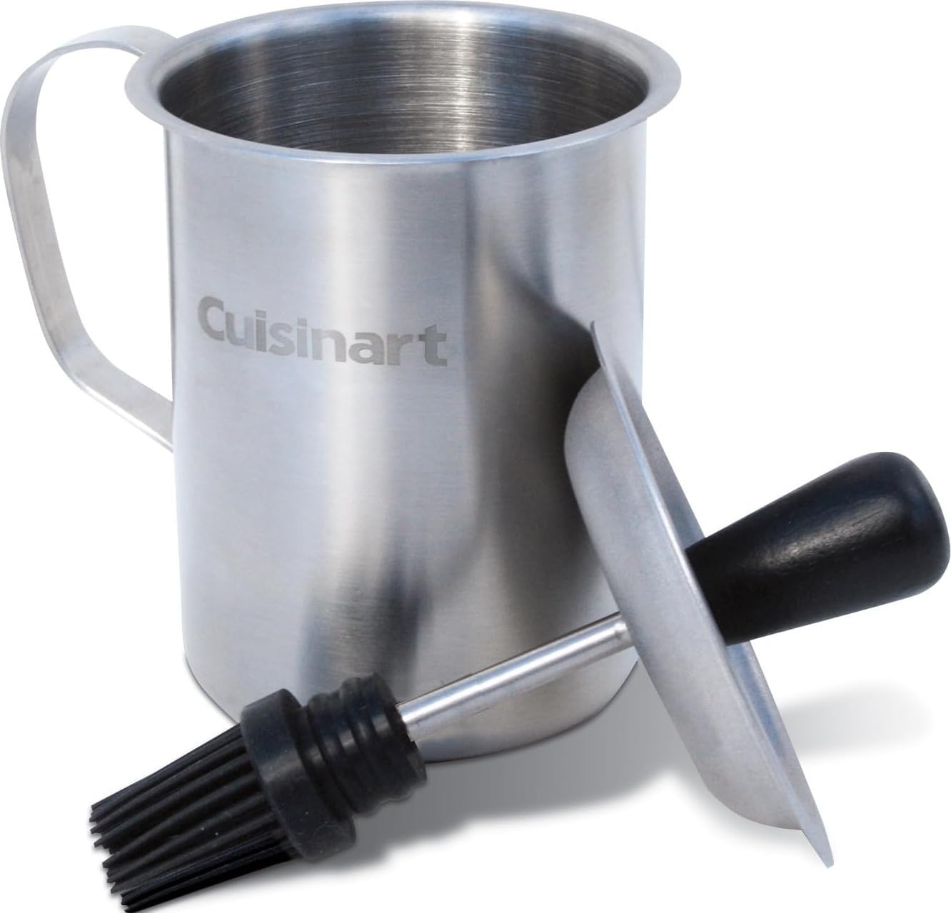 Cuisinart Sauce Pot and Basting Brush Set, 16 oz. Stainless Steel Grill Accessory with Silicone Basting Brush for Cooking & BBQ, Easy to Clean BBQ Accessories for Smoking and Grilling