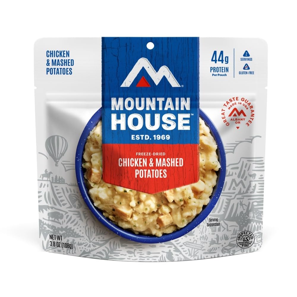 Mountain House Chicken & Mashed Potatoes | Freeze Dried Backpacking & Camping Food | 2 Servings | Gluten-Free