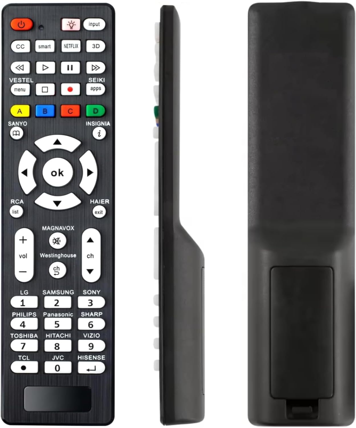 Universal TV Remote Repacement Control for Samsung,LG, Sony, Sharp, Vizio, Philips, Toshiba, Hitachi, Sanyo, JVC, TCL, Hisense, Vestel, Seiki, Insignia, Magnavox, haier, Panasonic All Series TV