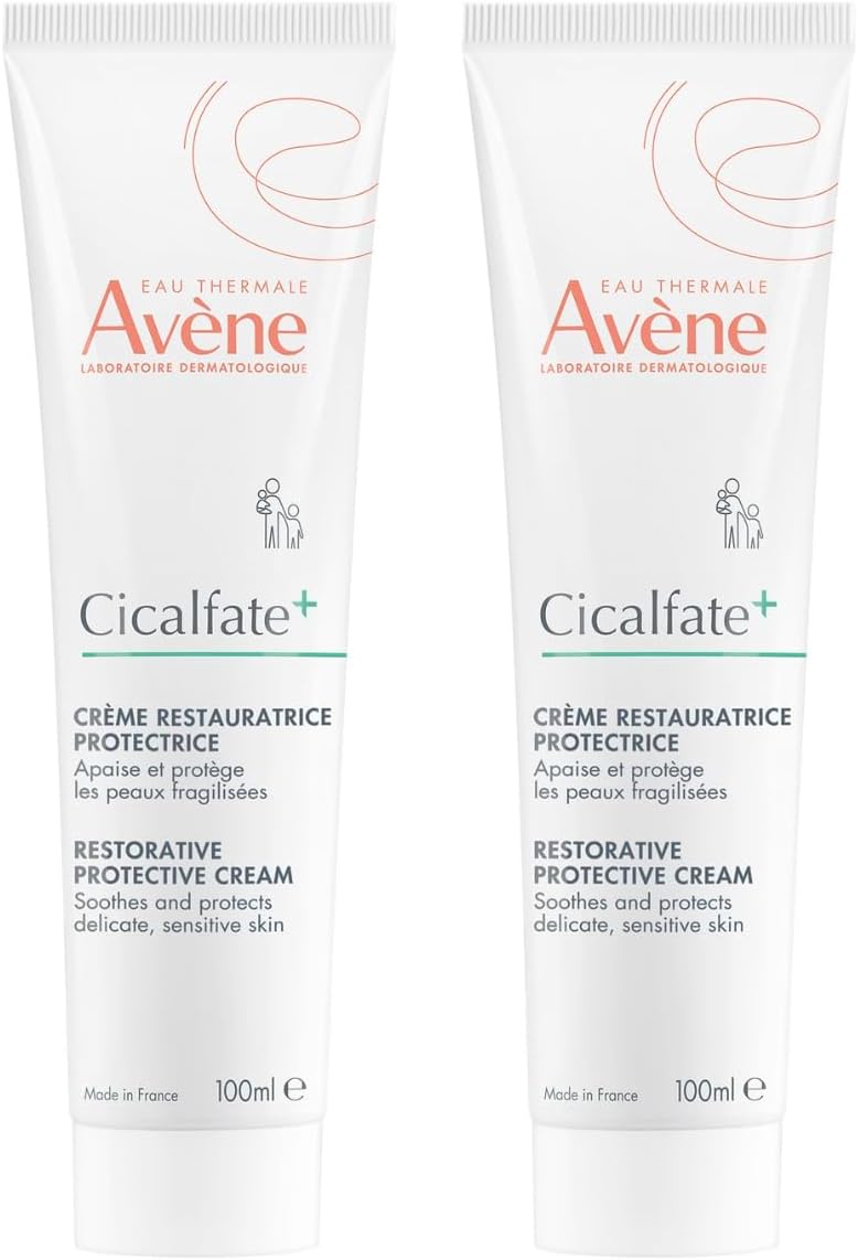 Avène Cicalfate+ Restorative Protective Cream 100ml, Barrier Repair for Very Sensitive Skin, Post Procedure Care, Damaged Skin, Skin Restorative (Pack of 2)