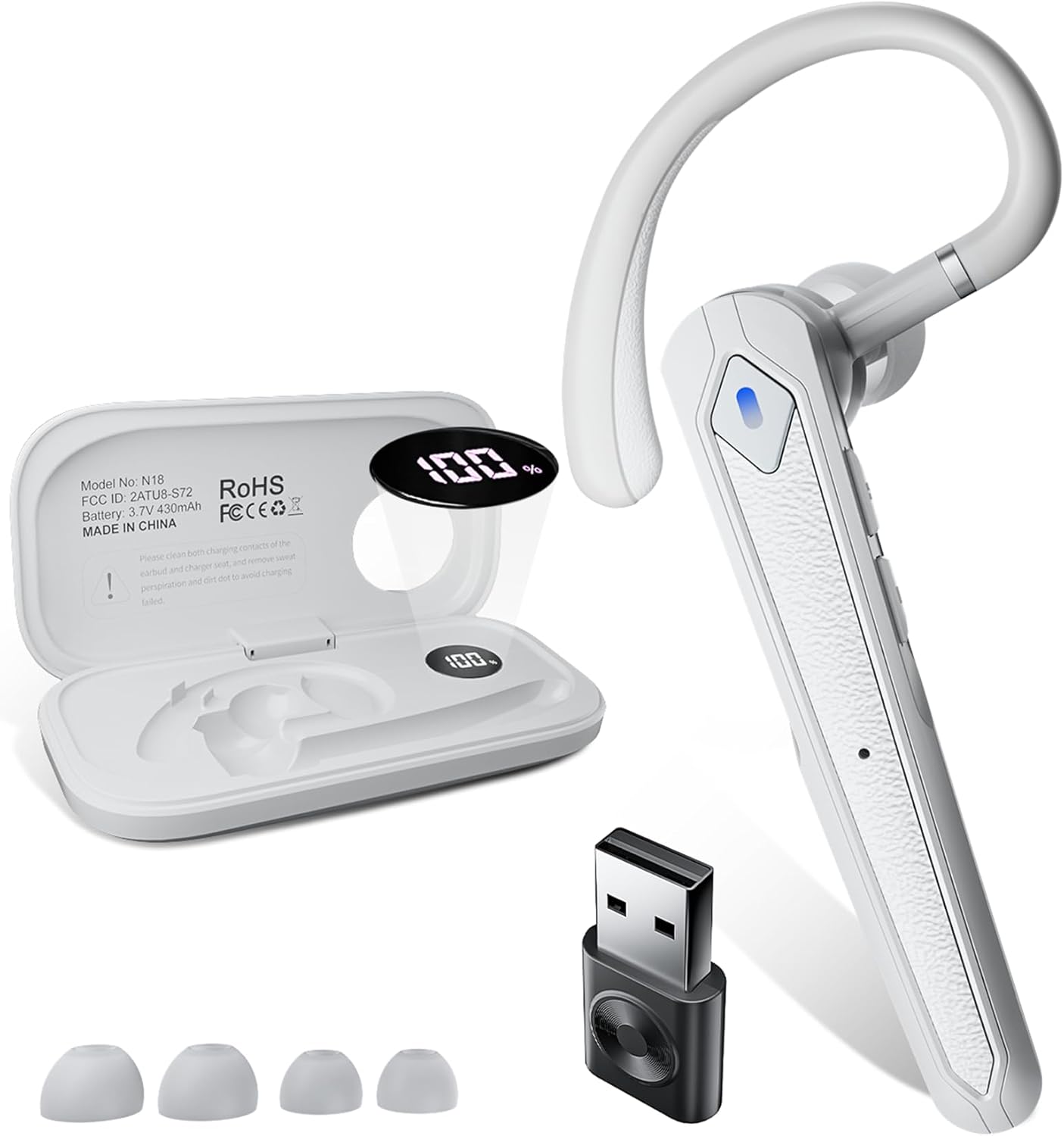 N18 Bluetooth Headset (White)