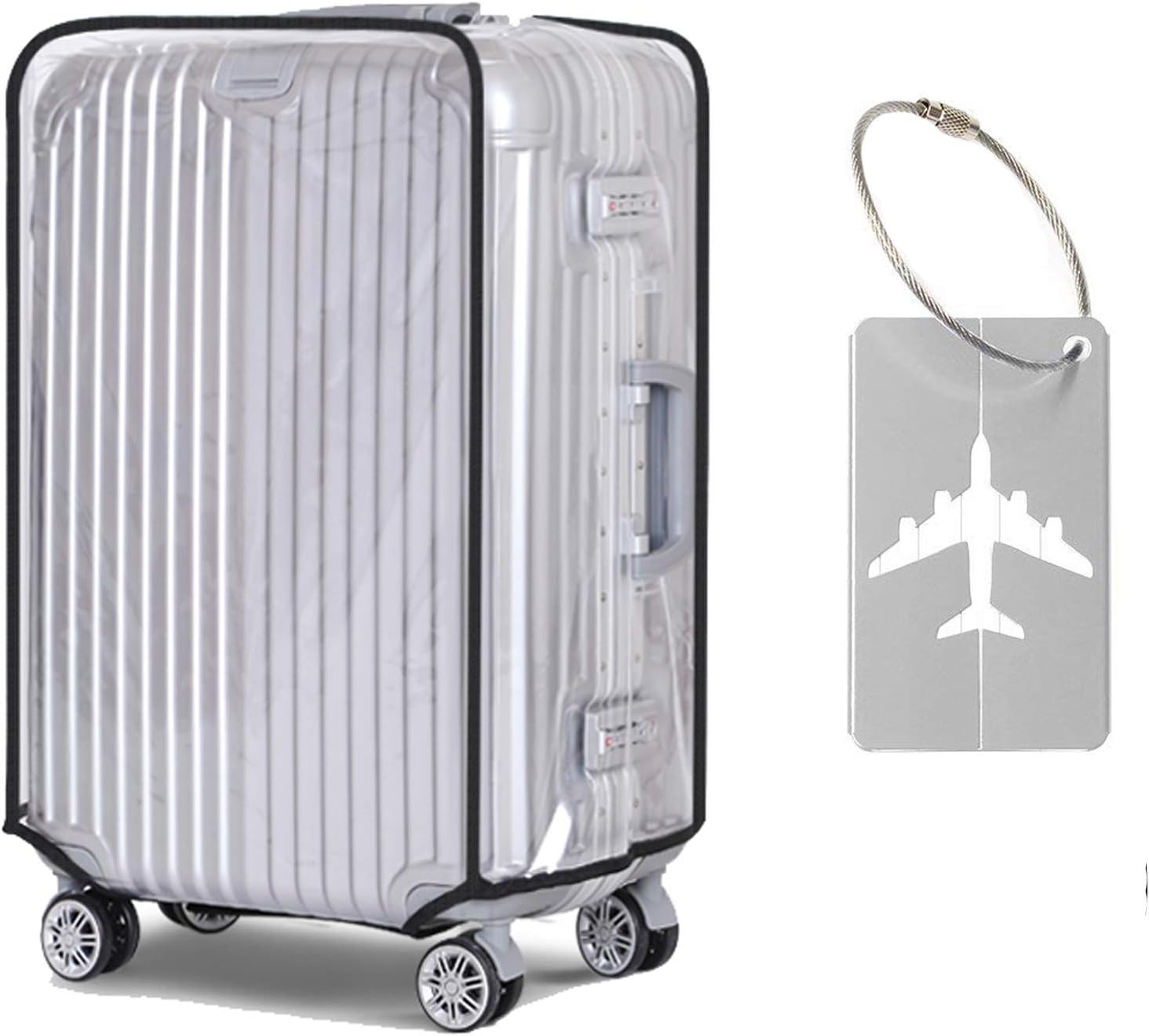 JamHooDirect 28 Inch Luggage Cover Protector Bag PVC Clear Plastic Suitcase Cover Travel Luggage Sleeve Protectors