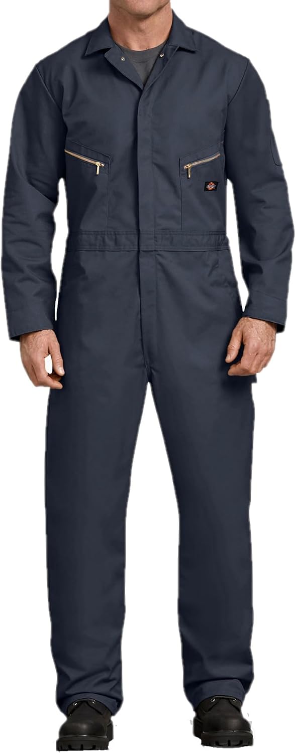 Dickies Men’s Deluxe Long Sleeve Coveralls – 7.5 oz Twill Mechanic Jumpsuit with Zipper Front Industrial Uniform Fit