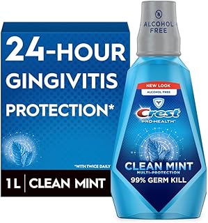 Crest Pro-Health Multi-Protection Mouthwash with CPC, Clean Mint, 1L (33.8 fl oz), Crest Mouthwash, Gingivitis Treatment