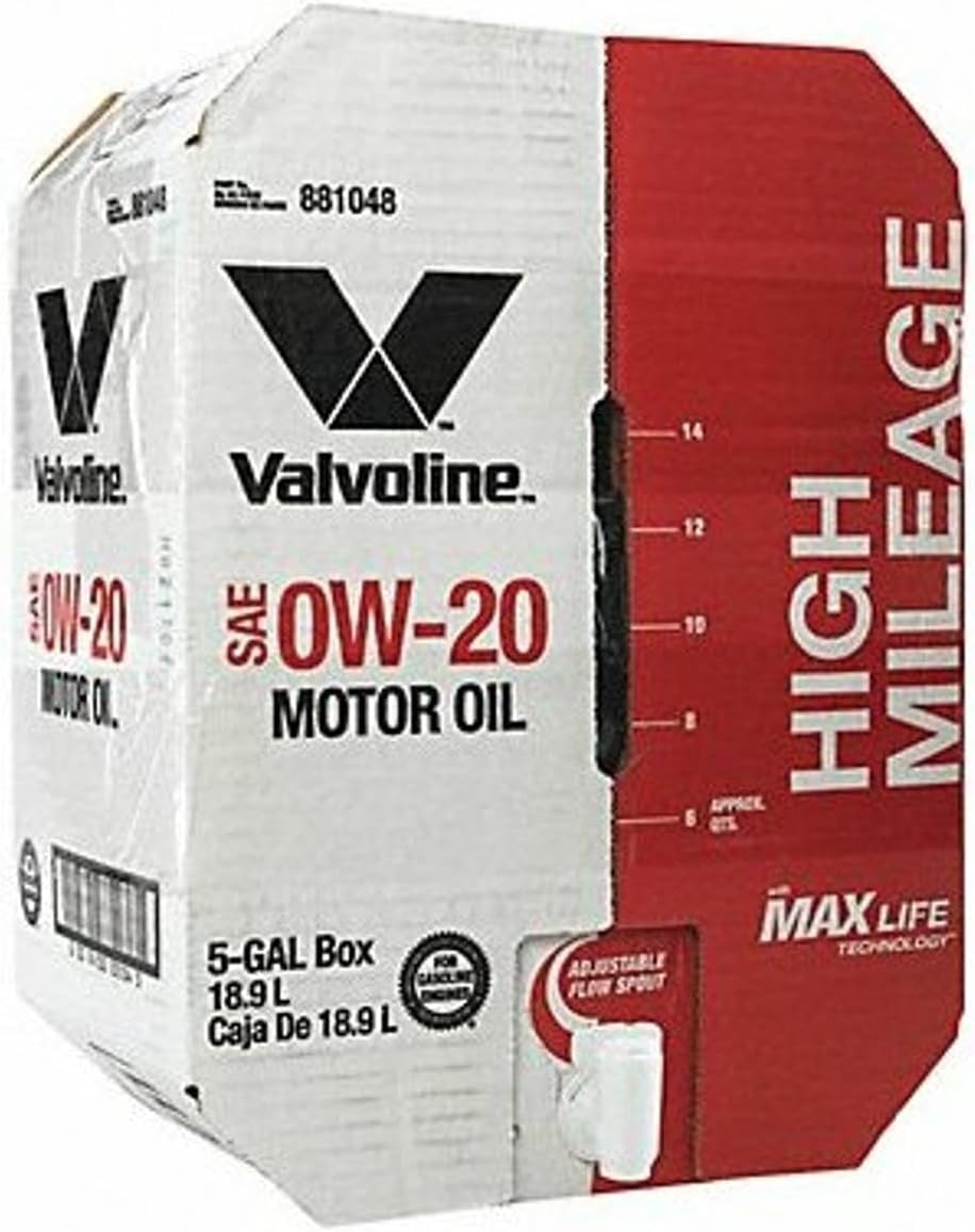 Valvoline 881048 0W-20 MaxLife High Mileage Motor Oil - 5 Gal Advanced Bay Box, 5 Gallon, 1 Pack