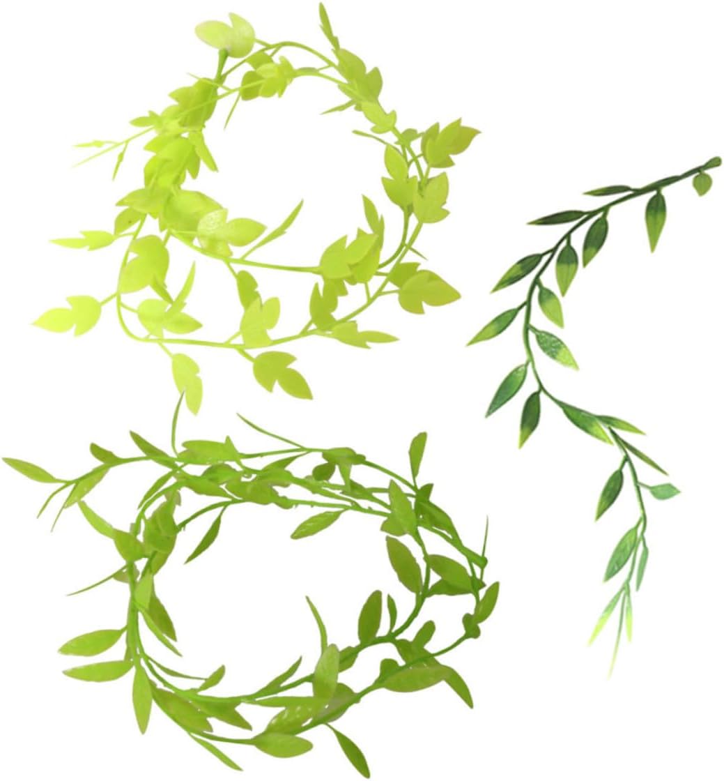 GALPADA 3pcs Miniature Artificial Leaf Vines for Dollhouse Compact Realistic Mini Plants with Detailed Craftsmanship for Fairy Garden Home Wall Table Wedding Party Decor
