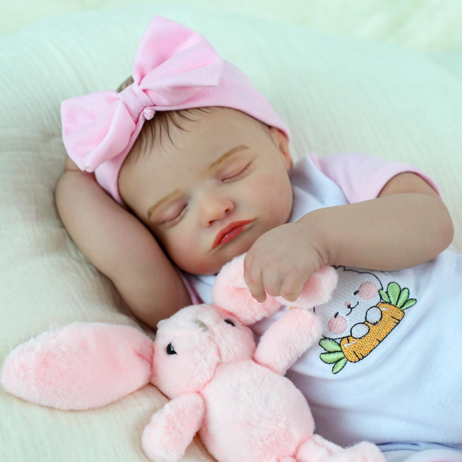KSBD Realistic Reborn Baby Girl- 20 inch Full Vinyl Lifelike Newborn Baby Dolls, Anatomically Correct Real Life Baby Dolls Gift Set for Kids Age 3 +