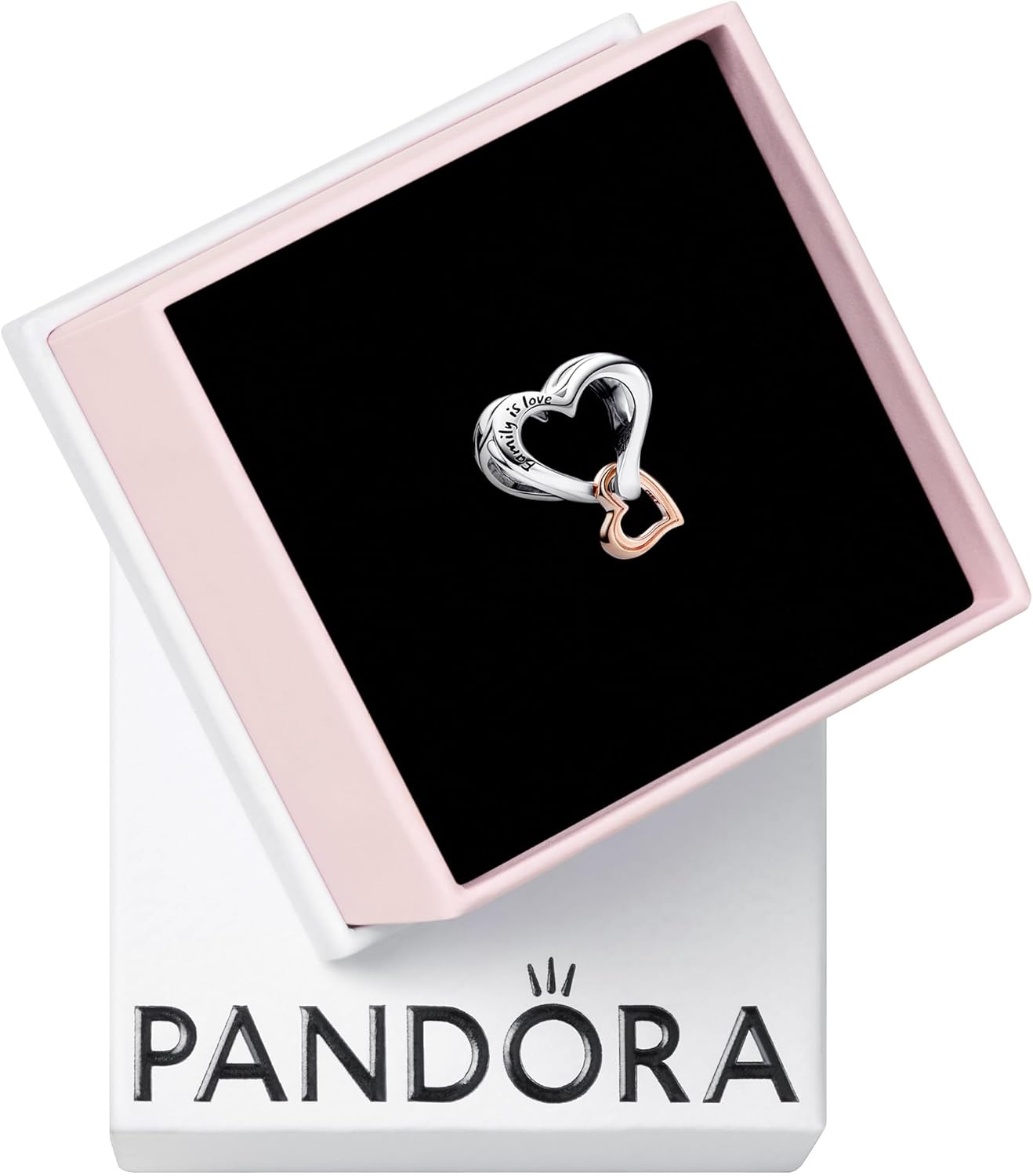 Pandora Two-tone Openwork Infinity Heart Charm - Gift for Her - Compatible Moments Rose & Sterling Silver - With Gift Box