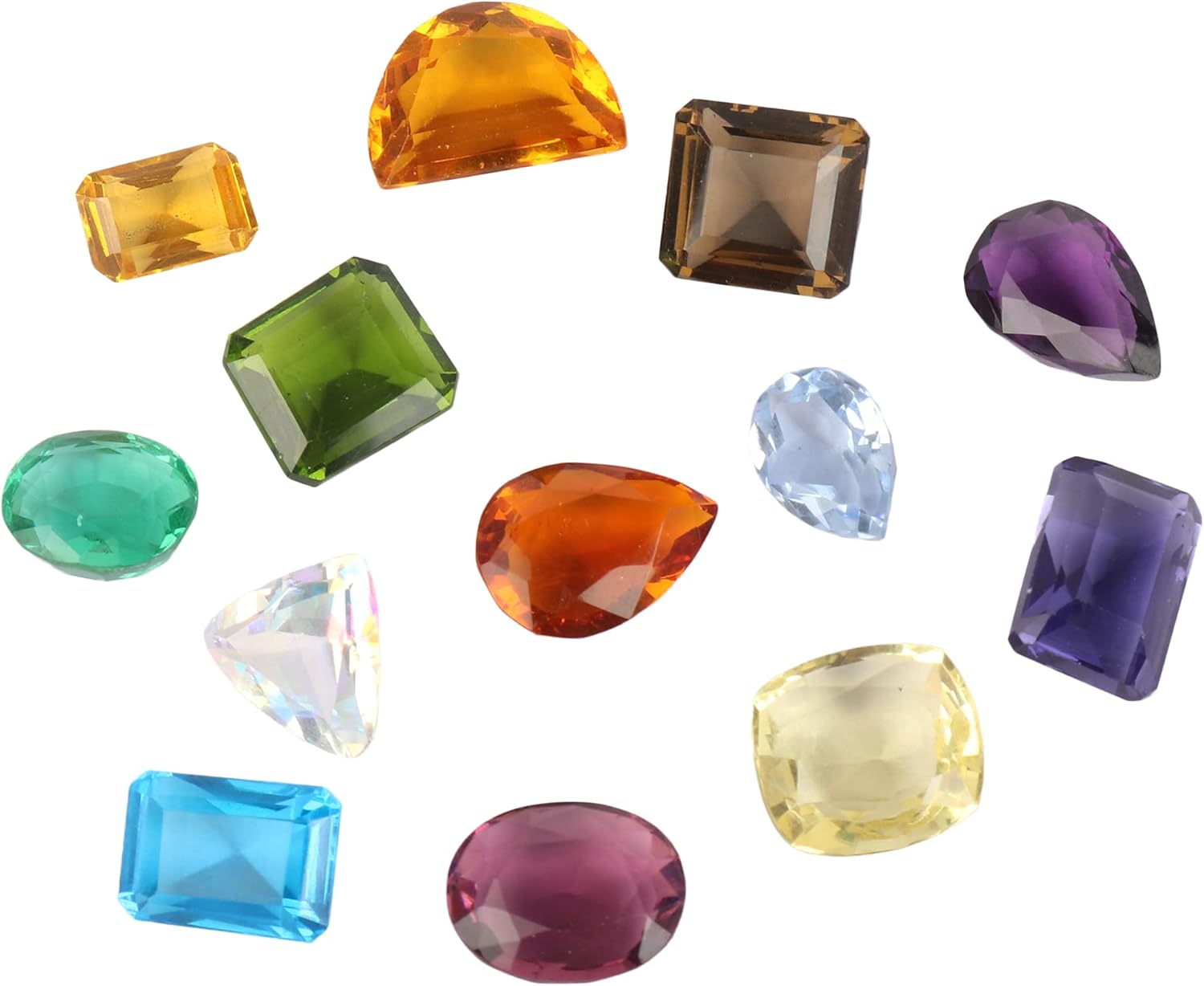 GEMHUB Brazilian Mix Gemstones Lot for Kids Arts and Crafts Assorted Shapes Colors Sizes
