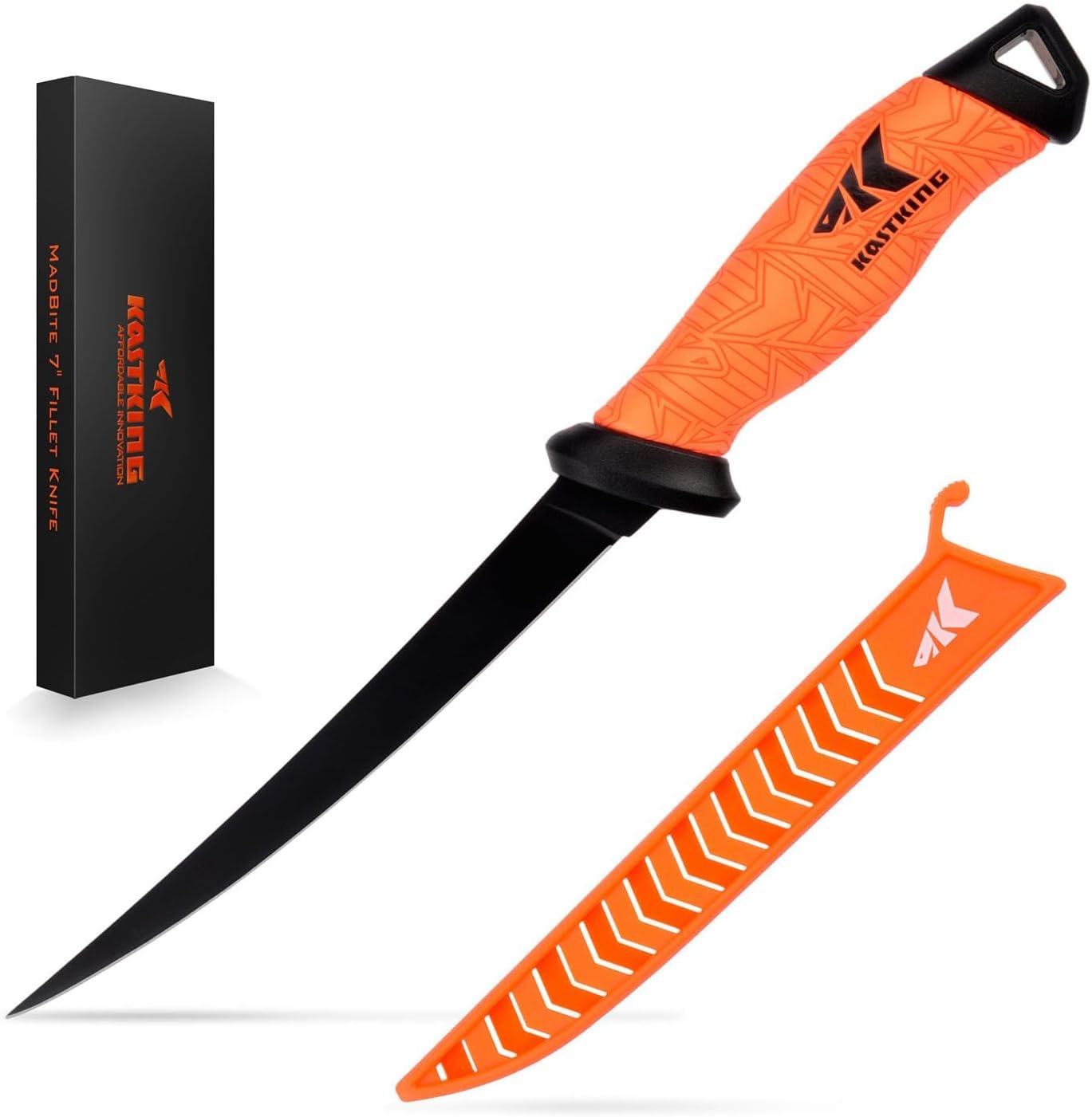 KastKing Speed Demon Pro Fillet Knife - Razor Sharp G4116 German Stainless-Steel Blade, Professional Level Knives for Filleting and Boning, Non-Slip Handles, Includes Protective Sheath