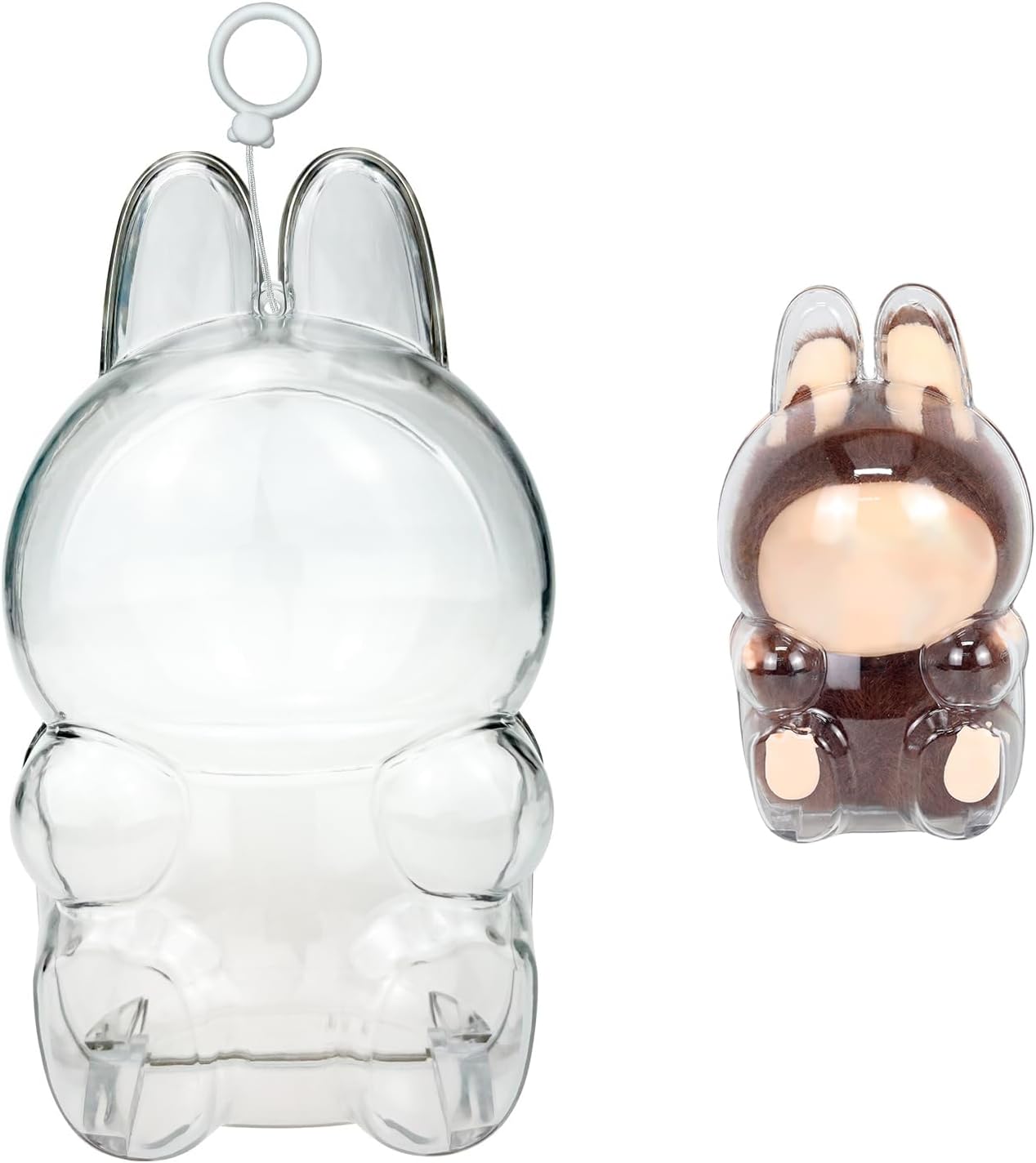 Mrltau Protective Keychain for Labubu Have a Seat, Transparent PVC Case for Labubu Doll, Easy Installation, Modern and Durable, Protect Your Cute Doll