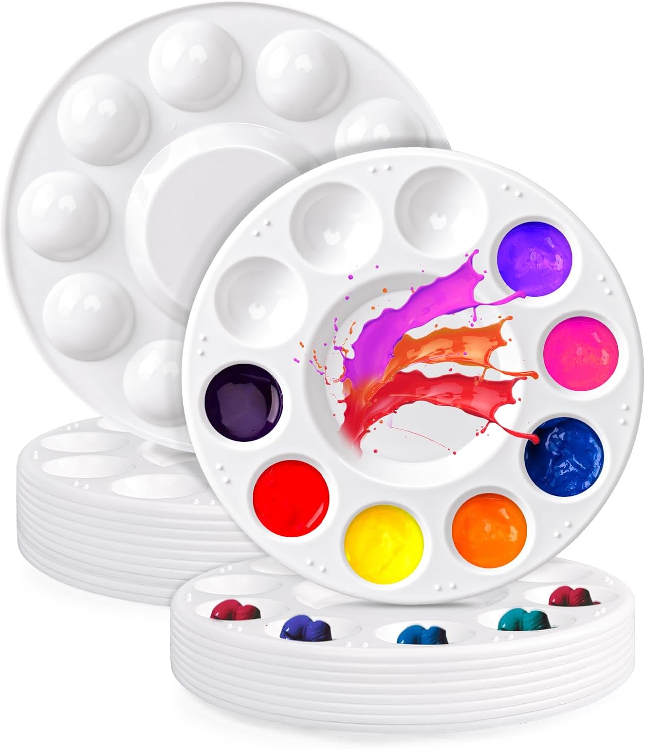 20Pcs Paint Tray Palettes, Plastic Paint Pallets, Watercolor Palette Painting Tray for Painting Party, DIY Craft and Art Painting