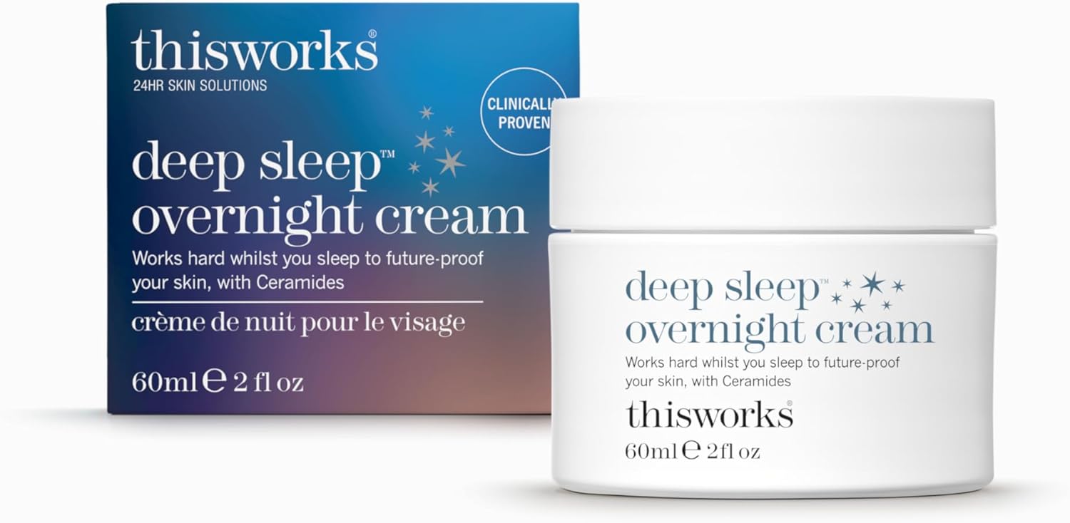 This Works Deep Sleep Overnight Cream, 60 ml - Face Cream with Persian Silk Tree Extract, Ceramides & Copper PCA to Support Skin Renewal - Nourishing Night Cream with Deep Sleep Functional Fragrance