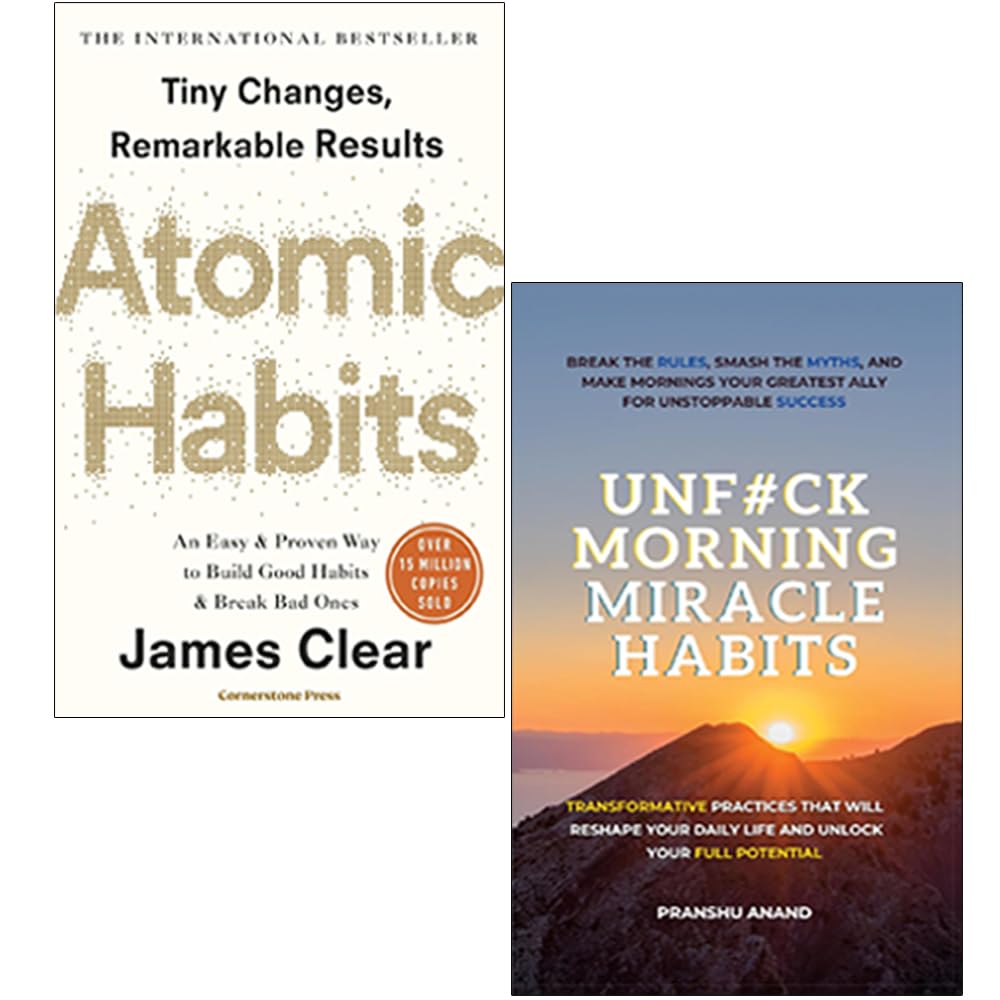 Atomic Habits By James Clear & UnF#ck Morning Miracle Habits By Pranshu Anand 2 Books Collection Set