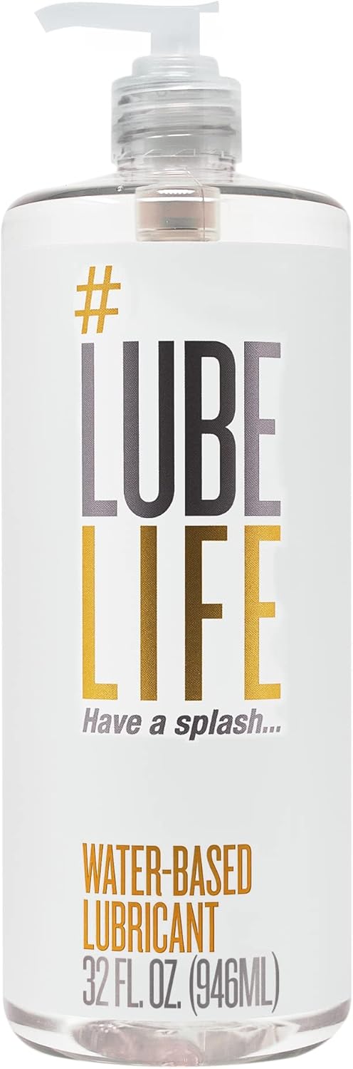 LubeLife Water-Based Lube – Personal Lubricant for Men, Women & Couples, Travel Size, Non-Staining, Easy Clean-Up, Toy-Safe, 32 Fl Oz