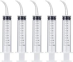 Wisdom Teeth Syringe, 5 Pack Irrigation Dental Syringes with Measure Scale & Curved Tip for Dental Care Liquid Oral Tonsil Stone