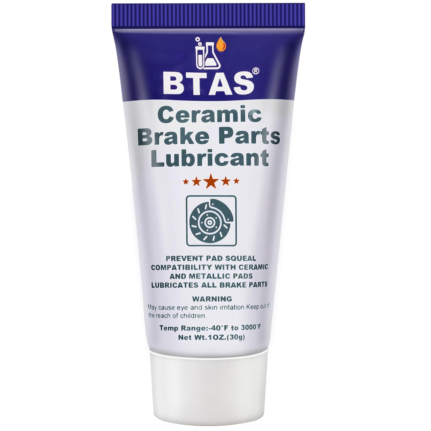 Ceramic Brake Parts Synthetic Grease 1 oz, Assembly Lubricant for Eliminating Caliper Pad Pin Parts Squeal,Moisture Proof Heat Resistant Rust and Corrosion for Automotive