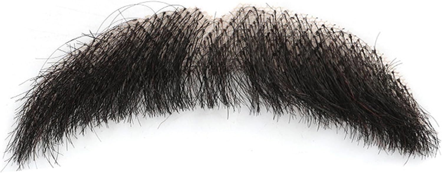 Fake Mustache, Human Hair Mustache, Realistic Fake Beard Sparrow Fake Goatee Beard, Stick On Moustache Invisible For Halloween Cosplay Costume Party 3.15