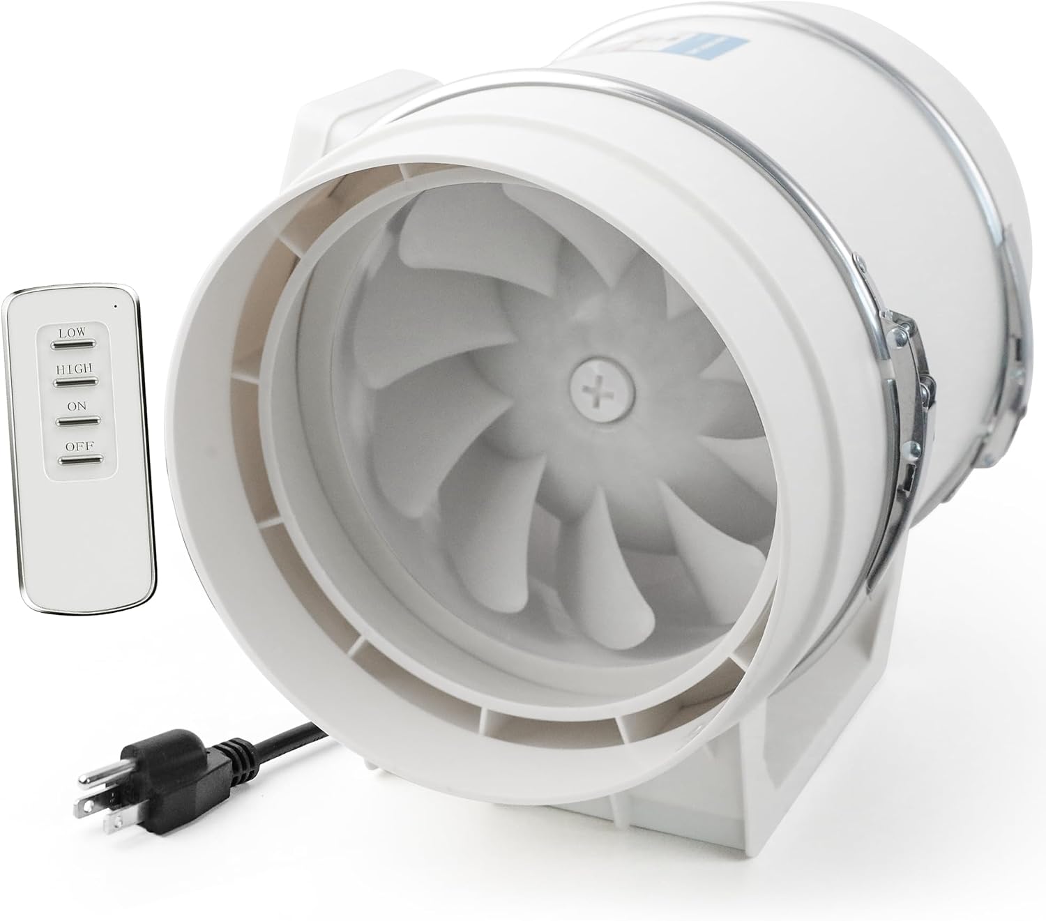 Voltset 8 Inch Duct Fan Inline Ventilation Exhaust Fan with Remote Control