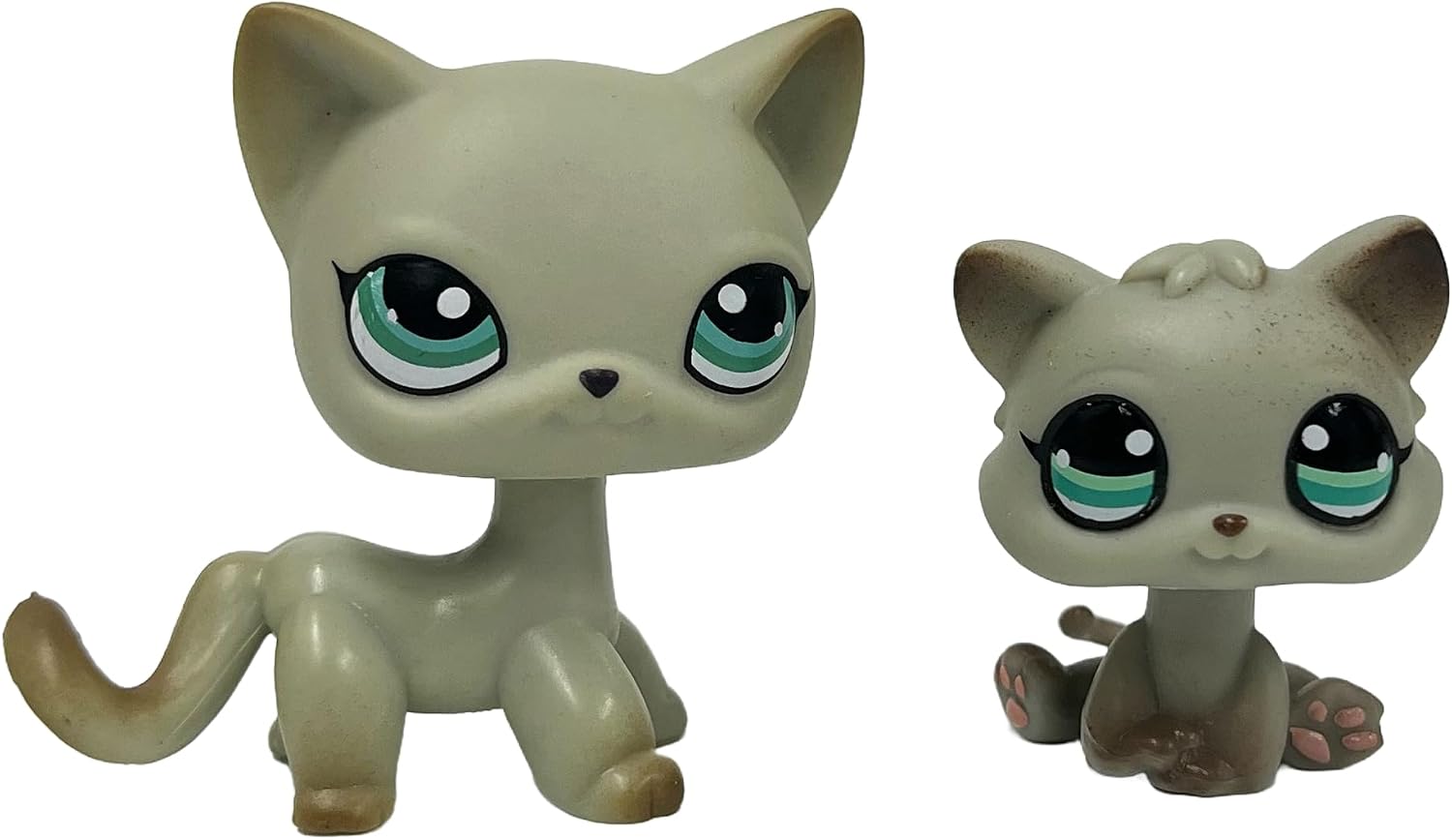 2pcs/Set Custom Pet Shop Toy Flocked Cat Collie Great Dane Cocker Spaniel Dachshund Dog with Baby Puppy Kitten OOAK (#391 and 391S)