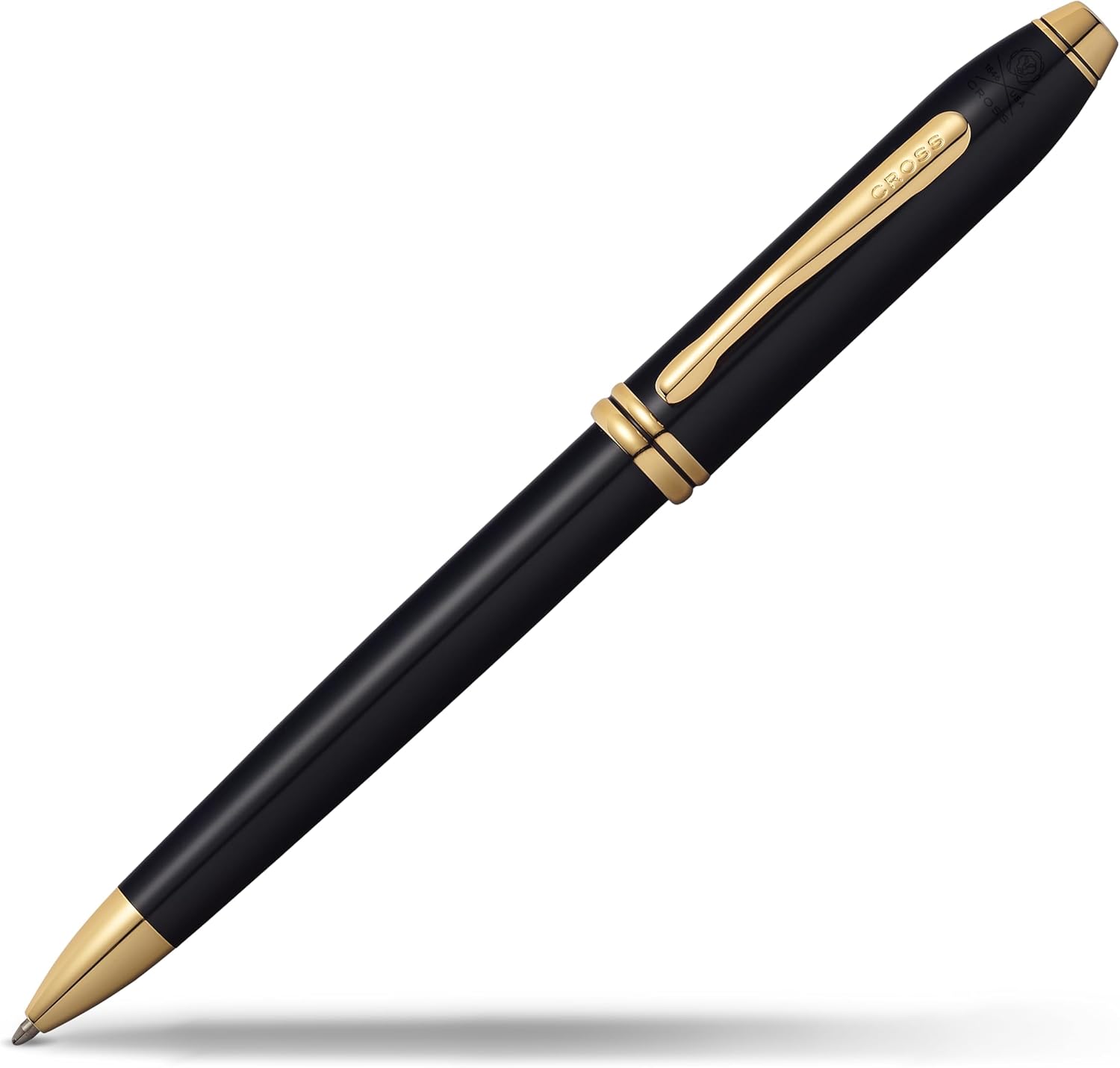 Cross Townsend Refillable Ballpoint Pen Presented in a Luxury Gift Box - Medium Point, Black Ink, Black & Gold