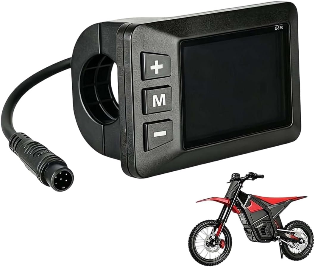 G518 Display Screen, E-Bike LCD Display Screen Replacement for Yozma IN10, Electric Speedometers Off-Road Motorcycle Accessories for Riding Data Check