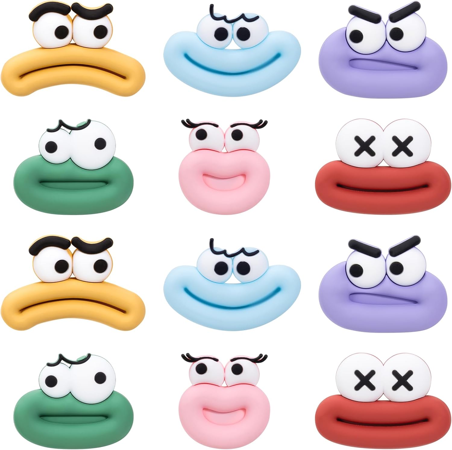 12Pcs Fridge Magnets Cute Refrigerator Magnets, Strong Magnets for Whiteboard Cabinet Locker, Rubber 3D Funny Decorative Magnets for Classroom Kitchen Office