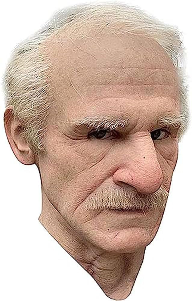 Realistic Old Man Horror Masks for Adults - Human Face Halloween Masquerade & Prank Masks