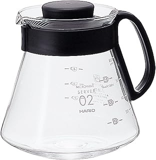 Hario V60 Glass Range Coffee Server, 600ml, Black