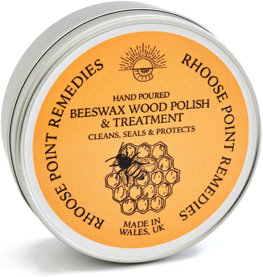 Beeswax Wood Polish (Natural) 100ml - Natural Wood Wax, Enhances the Beauty of All Types of Wood Cleans Seals & Protects for a Perfect Finish. Free from environmentally damaging hazardous mineral oils