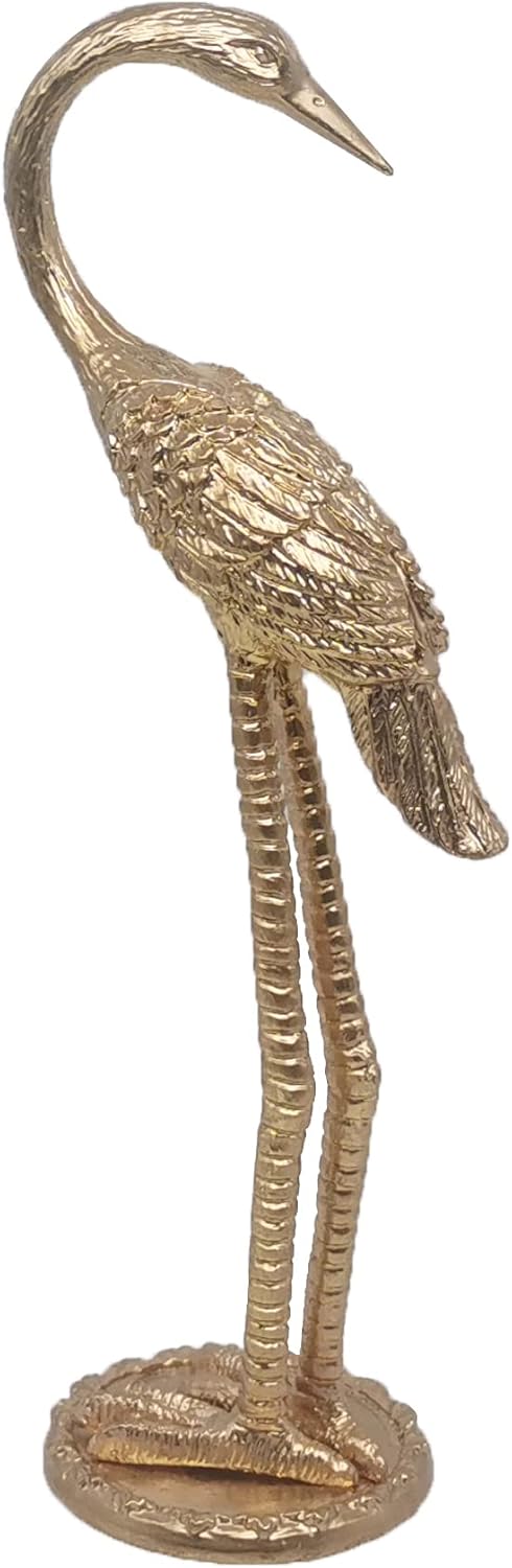 Metal Crane Ring Holder Stand for Jewelry, Engagement and Wedding Ring Display, Gold Decorative Ornaments Home Decor for Living Room, Bedroom, Desktop, Cabinets